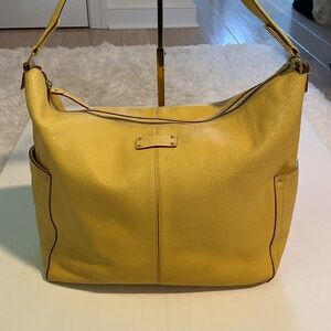 Kate Spade Large Pebble Leather Yellow Bag 🦋
